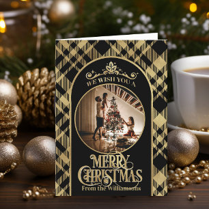 Feliz Natal Deseja Um Cartão de Natal Fotográfico