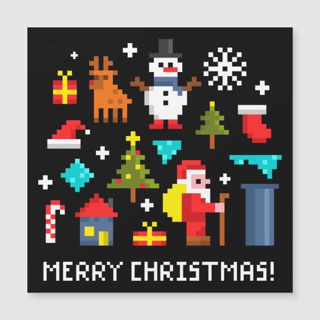 Feliz Natal desenhos pixelados (Frente)