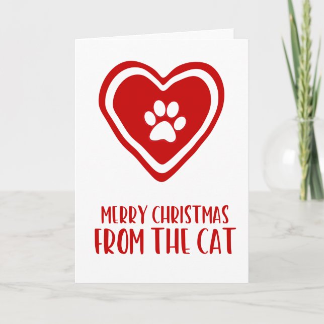 Feliz Natal do Cartão de Natal do Gato (Frente)