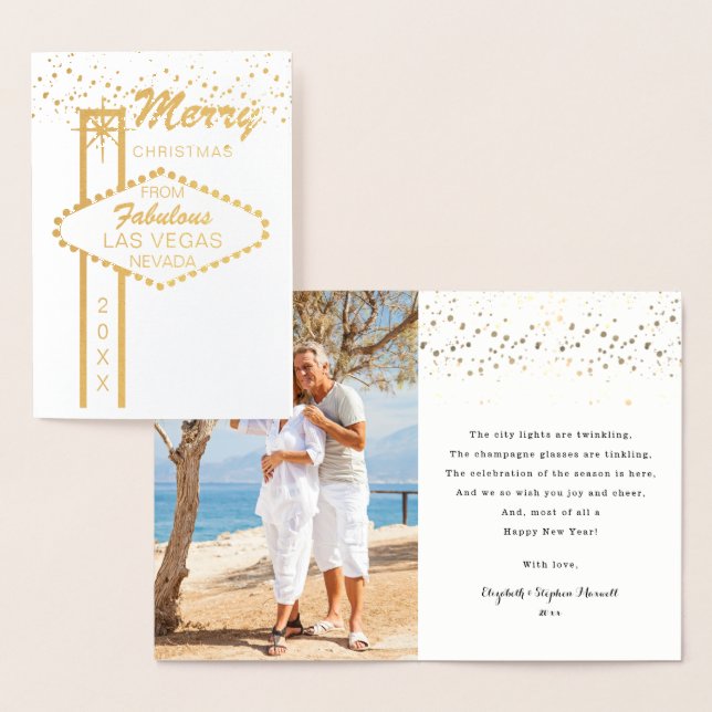 Feliz Natal do Cartão Fotográfico de Las Vegas (Exibição)