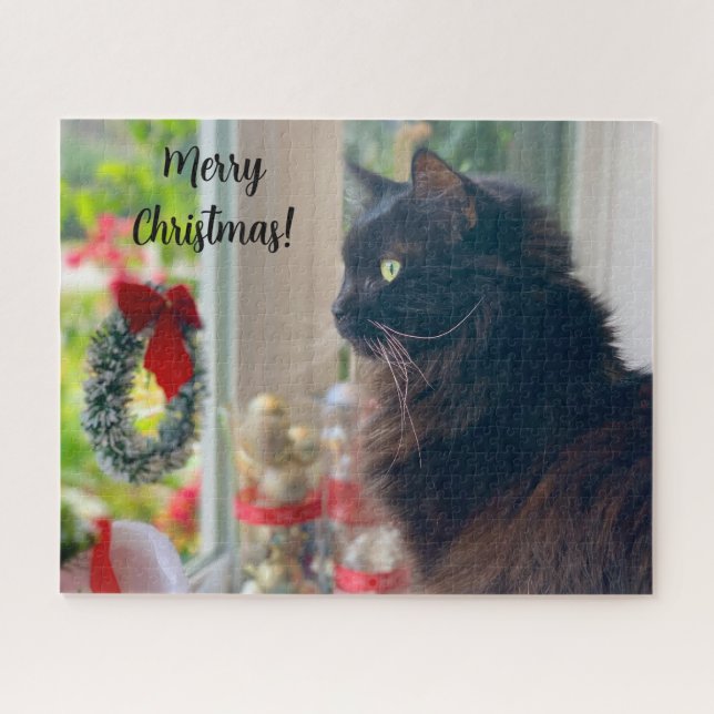 Feliz Natal Do Gatinho De Buster Quebra-cabeça (Horizontal)