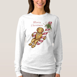 Feliz Natal do pão-de-espécie do t-shirt do Nata