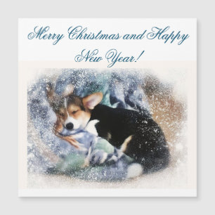 Feliz Natal Dormindo Corgi Puppy