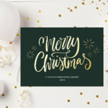 Feliz Natal, Dourado negócio de caligrafia verde