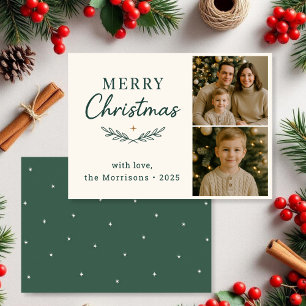 Feliz Natal - Duas Fotografias - Cartão Flat de Fé