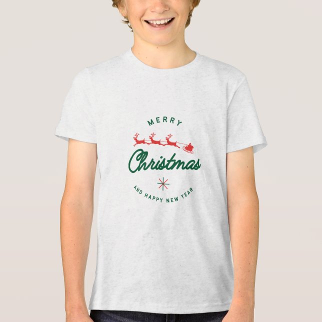 Feliz Natal e Camisa de Camisa de Ano Novo (Frente)