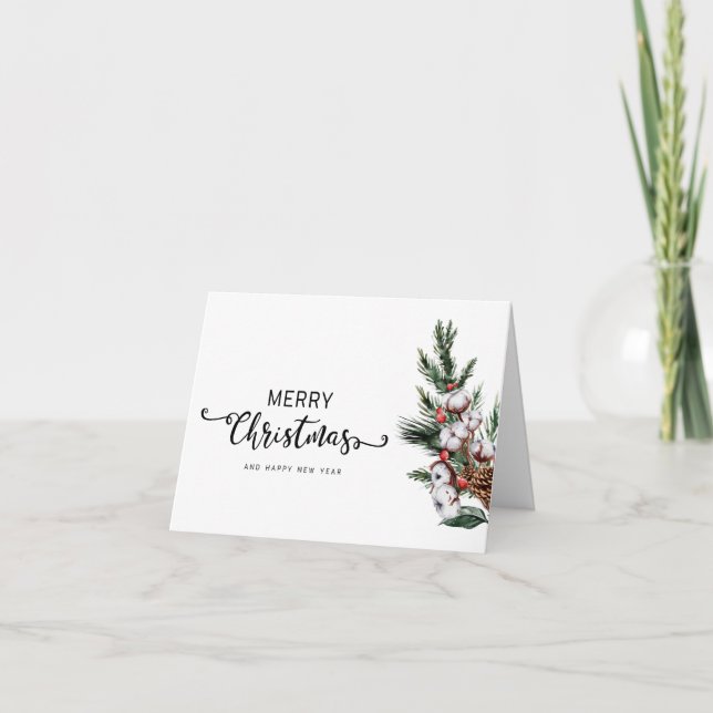 Feliz Natal e Cartão de Natal Fotográfico (Frente)