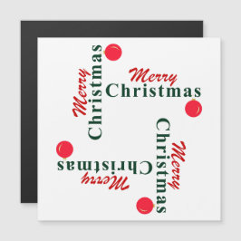 Feliz Natal e Cartão Magnético de Ornamento de Man