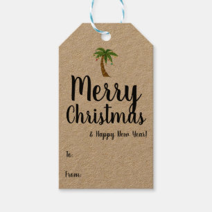 Feliz Natal e Etiqueta de presente de Feliz ano no