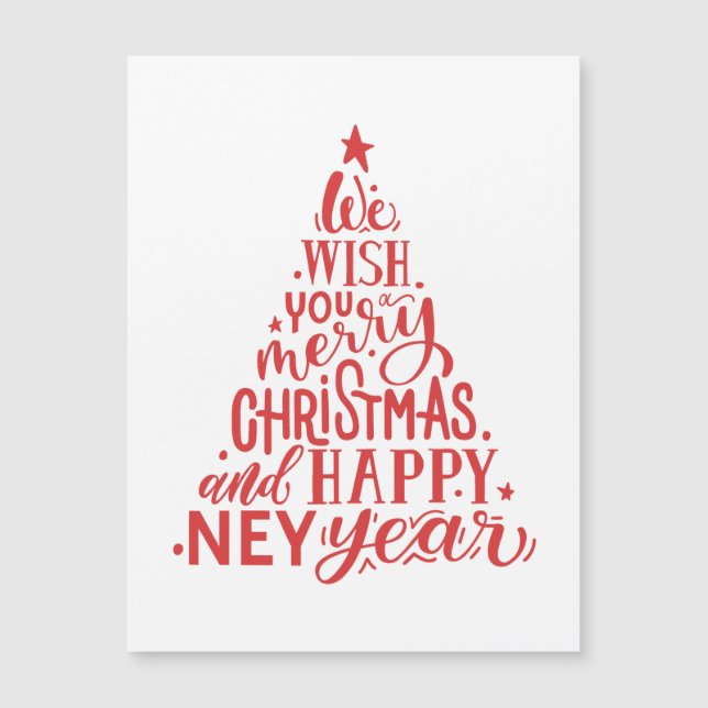 Feliz Natal e Feliz ano novo. Inscrição vermelha (Frente)
