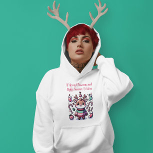 Feliz Natal e Suéter Feio Deseja Reindeer