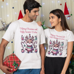 Feliz Natal e Suéter Feio Deseja Reindeer