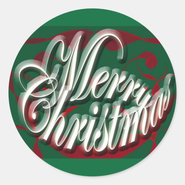 Feliz Natal em adesivos Verdes (Frente)