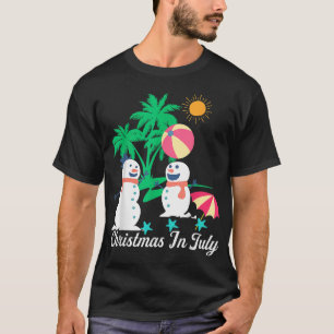 Feliz Natal Em Julho Camisetas De Snowman