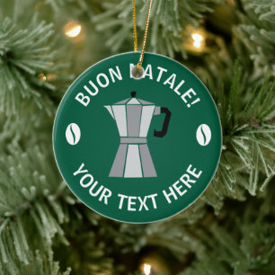 Feliz Natal enfeite de árvore de Natal Moka Pot