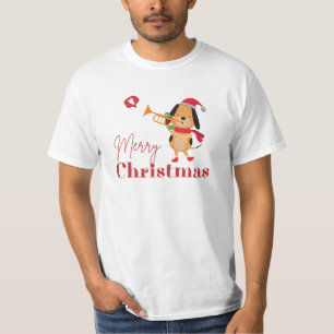 Feliz Natal, engraçado cão T-Shirt