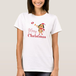 Feliz Natal, engraçado cão T-Shirt