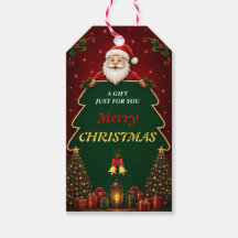 Feliz Natal Etiquetas de Presente do Papai Noel Ed