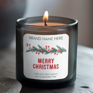 Feliz Natal Etiquetas de Velas de Grinalda Moder