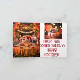 Feliz Natal Família Foto Dobrada Cartão de Férias