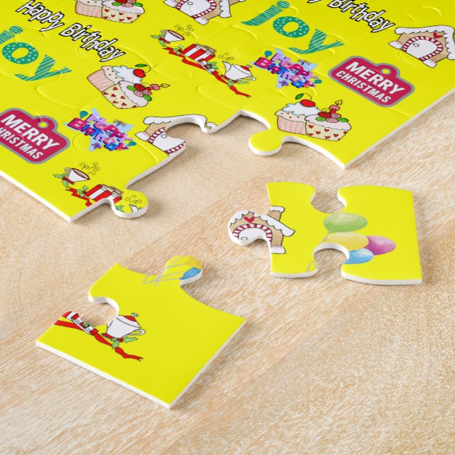 Feliz Natal Feliz Aniversário Quebra-cabeça (Lateral)