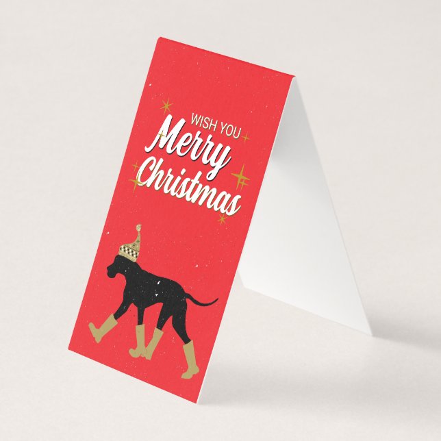 Feliz Natal Feliz Ano Novo Dogue Alemão (Frente)