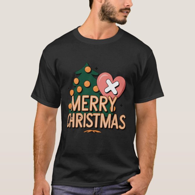 Feliz Natal Feriado Camisa de Animação para Homens (Frente)