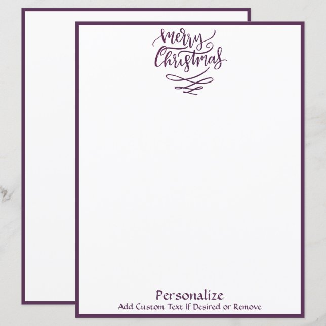 Feliz Natal Feriado Roxo Personalizado (Frente/Verso)