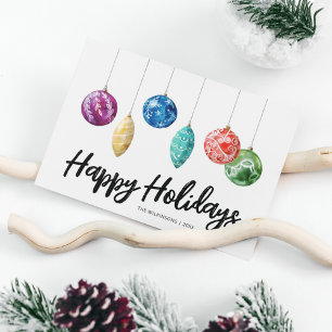 Feliz Natal Feriados - Decoração Colorida Cartão d