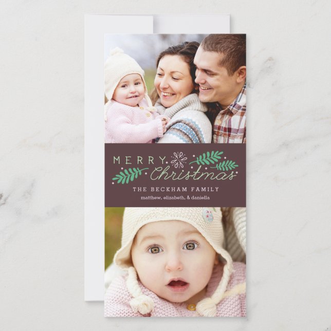 Feliz Natal Férias Dois Cartões com fotos (Frente)