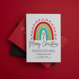 Feliz Natal Festivo Arco-Íris Doce Coração