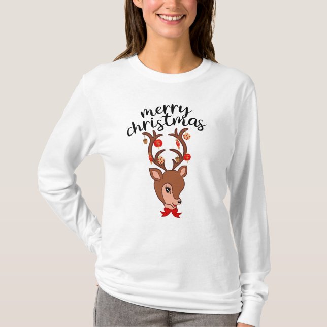 Feliz Natal" Festivo Camisa de Natal (Frente)