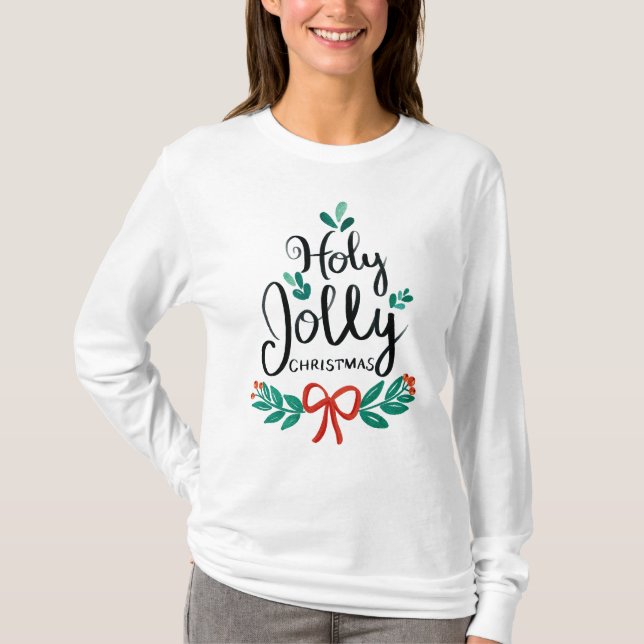 Feliz Natal" Festivo Camisa de Natal (Frente)
