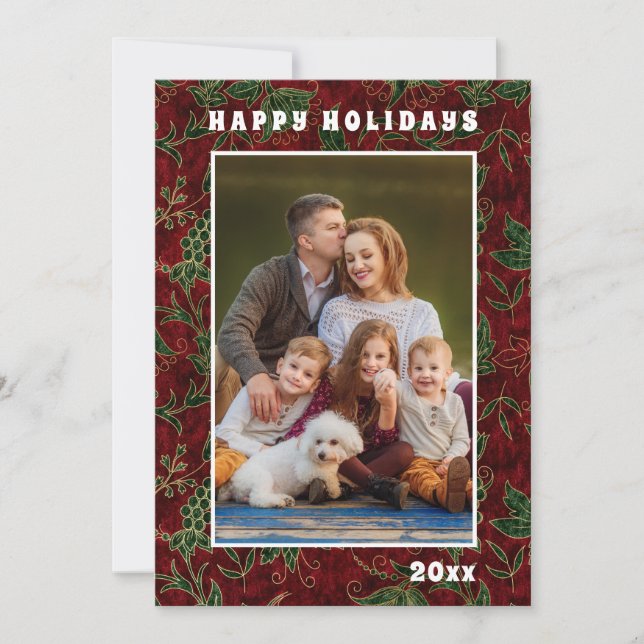 Feliz Natal Festivo Foto da Família Festiva de Nat (Frente)