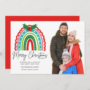 Feliz Natal Festivo Rainbow Holly Foto