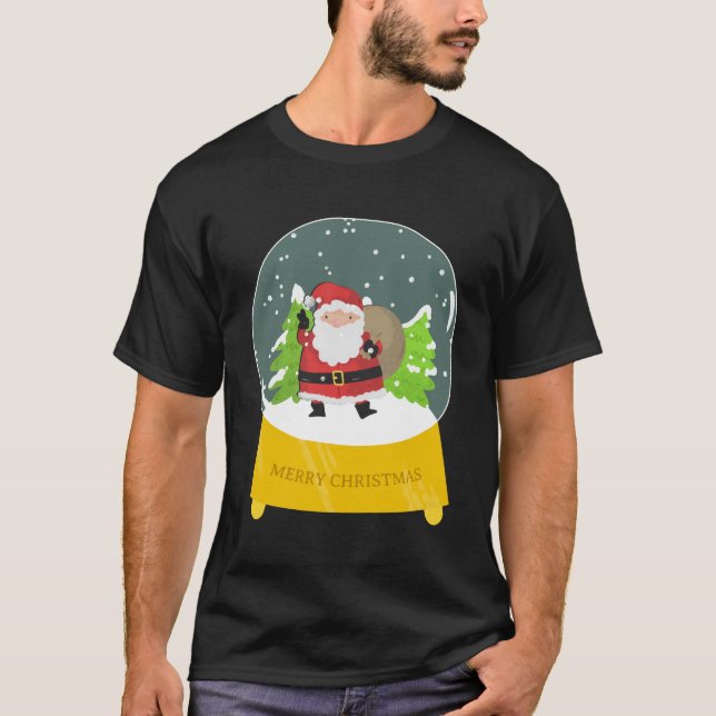 Feliz Natal Festivo Vibes T-Shirt com Papais noeis (Frente)