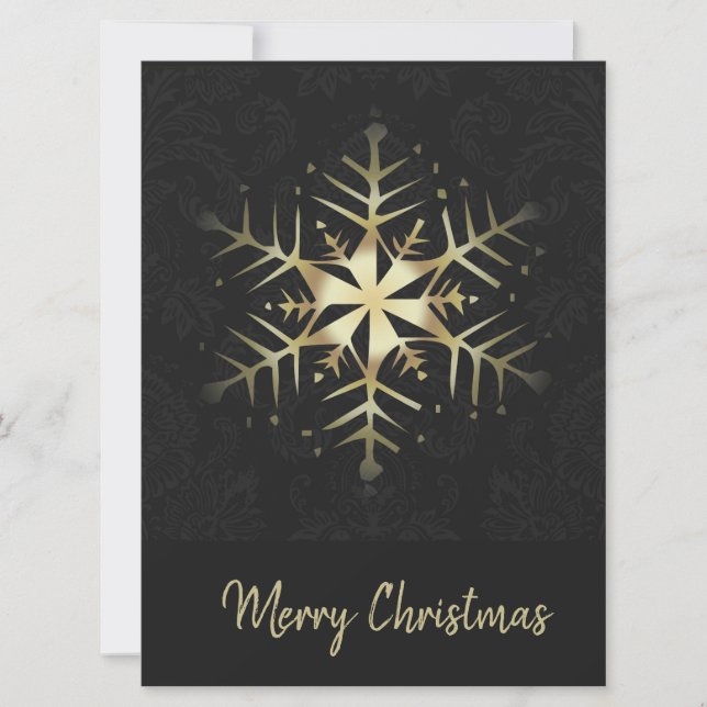 Feliz Natal Floco de Neve Dourado (Frente)