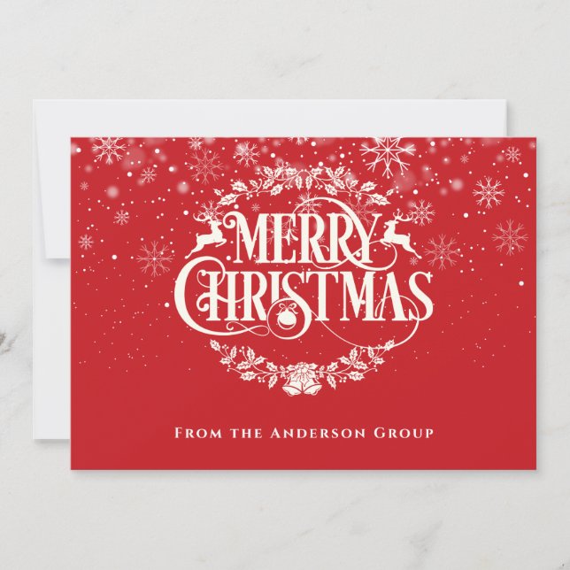 Feliz Natal Flocos de Neve Cartão de Férias do Esc (Frente)