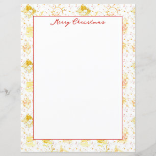Feliz Natal Flocos de Neve Ouro Amarelo