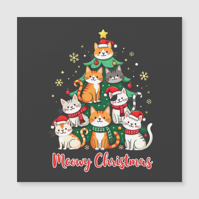 Feliz Natal Gato Divertido Kitten Árvore de Natal  (Frente)