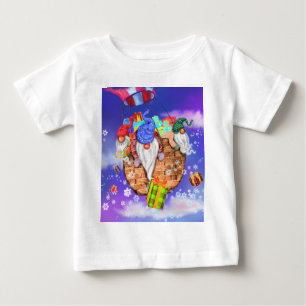 Feliz Natal Gnomos dá presentes para camiseta bebê