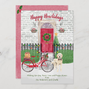 Feliz Natal Goldendoodle Bicicleta Porta Vermelha
