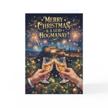 Feliz Natal Guid Hogmanay Cartão de Edimburgo