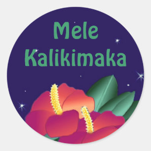 Feliz Natal havaiano Mele Kalikimaka da etiqueta