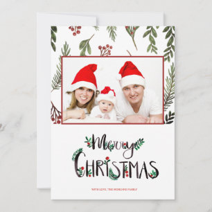 Feliz Natal, Holly Berry Branch Foto