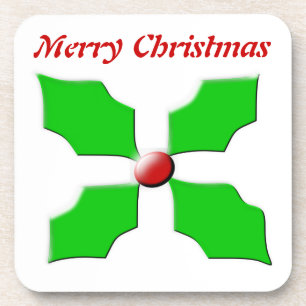 Feliz Natal Holly Personalizável Porta copos de C