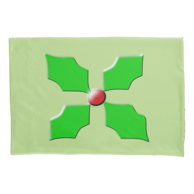Feliz Natal Holly Pillowcase (Frente)
