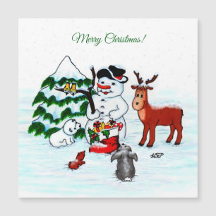 Feliz Natal! Homem de Neve com Amigos