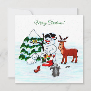 Feliz Natal! Homem de Neve com Amigos