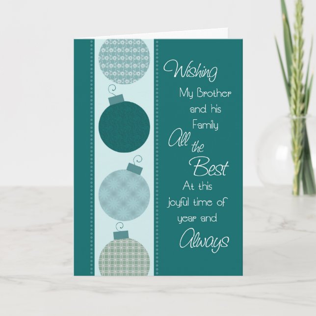 Feliz Natal Irmão e Cartão de Natal da Família (Frente)